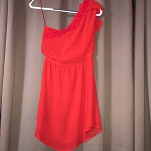 Off the shoulder red dress